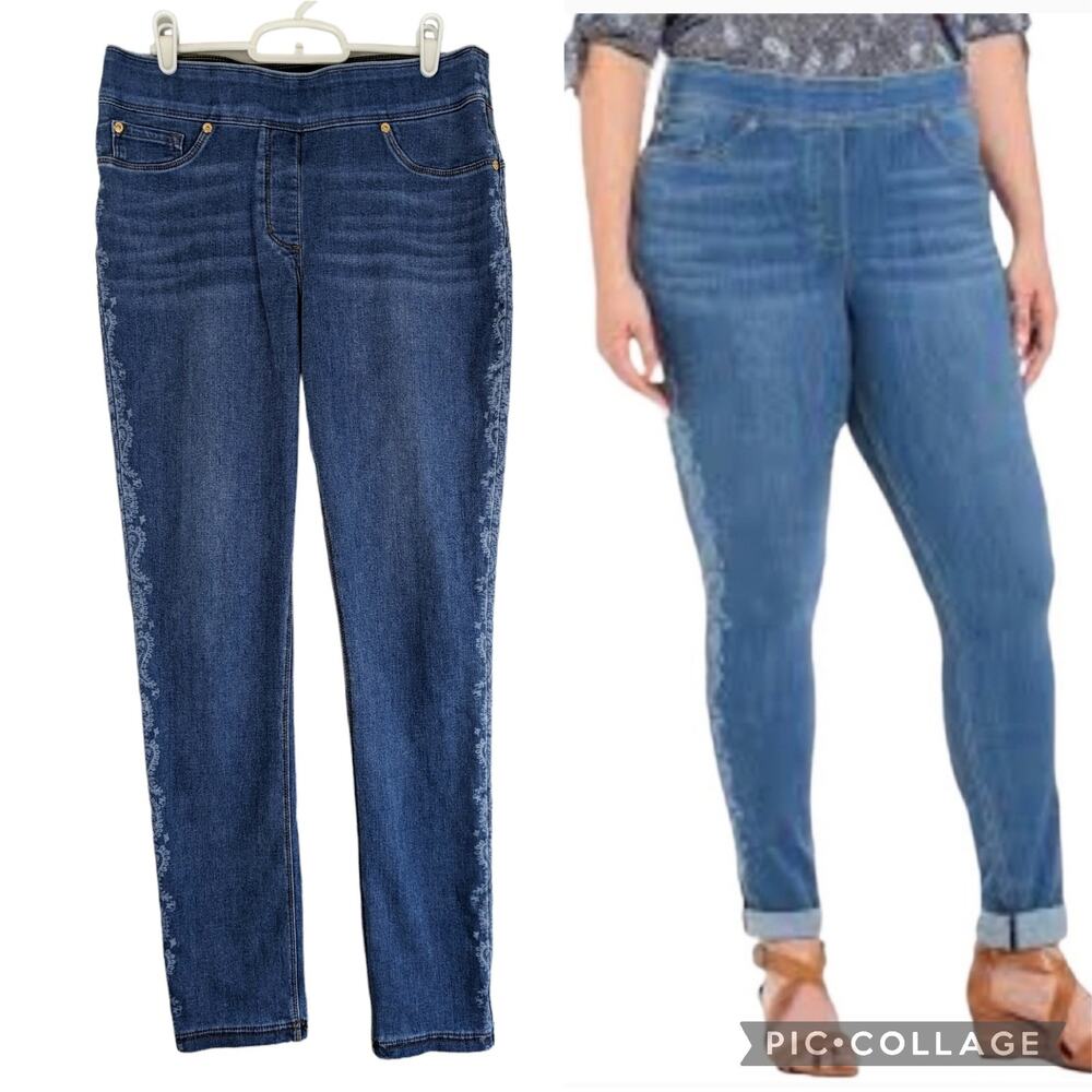 NYGARD Lux Denim 360 Stretch Crop Pantacourt Size M 10-12